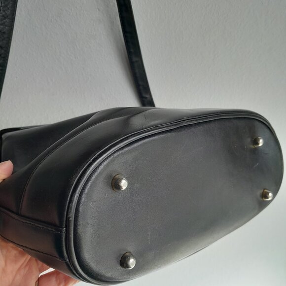 Vintage Nordstrom Leather Black Purse Genuine Turkey Made Crossbody Shoulder Bag - Picture 3 of 12